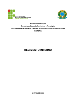 REGIMENTO INTERNO - Instituto Federal do Sudeste de Minas Gerais