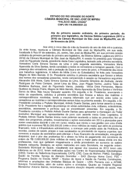 EsTADO Do RIo GRANDE Do NORTE cÂMARA MUNICIPAL DE