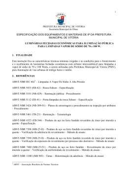 especificação dos equipamentos e materiais de ip da prefeitura