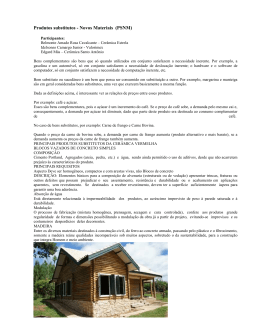 Produtos substitutos - Novos Materiais (PSNM)