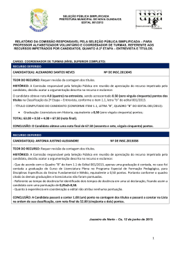 1 CANDIDATO(A): ALEXANDRO SANTOS NEVES Nº DE INSC