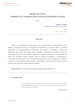 a perspectiva europeia de investiga&ccedil;&atilde;o em psican&aacute;lise