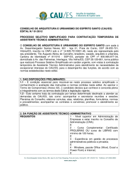 CONSELHO DE ARQUITETURA E URBANISMO DO