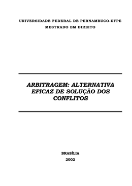 arbitragem: alternativa eficaz de solução dos conflitos