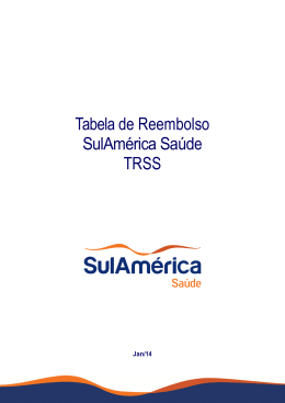 Tabela de Reembolso SulAmérica Saúde TRSS