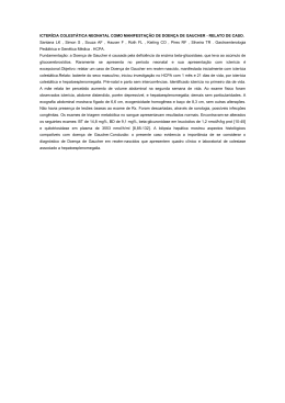 ICTERÍCIA COLESTÁTICA NEONATAL COMO MANIFESTAÇÃO DE