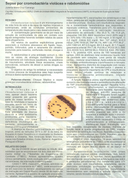 Sepse por cromobact&eacute;ria viol&aacute;cea e rabdomi&oacute;lise