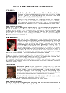 direc&ccedil;&atilde;o da amnistia internacional portugal 2008/2009 presidente