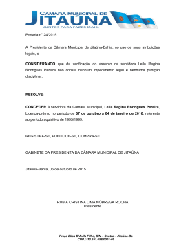 Portaria n° 24/2015 - Portal da Câmara Municipal de Jitaúna
