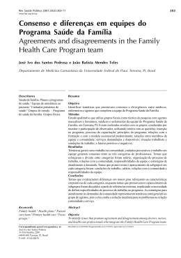 Consenso e diferenças em equipes do Programa Saúde da Família