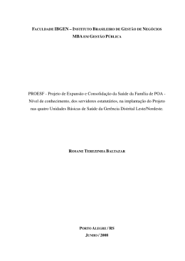 Projeto de Expansão e Consolidação da Saúde da Família de POA