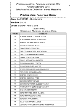 Processo seletivo - Programa Aprendiz CSN Agosto/Setembro 2015