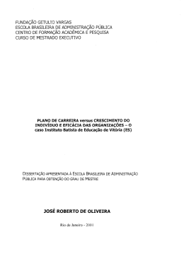 Jos&Eacute; ROBERTO DE OLIVEIRA - Sistema de Bibliotecas FGV