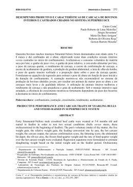 Desempenho produtivo e caracter&iacute;sticas de carca&ccedil;a de bovinos