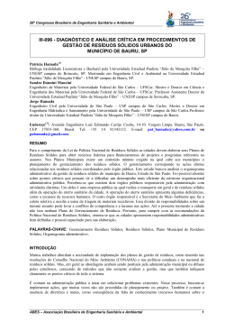ESTUDO - GEST&Atilde;O DE RES&Iacute;D EM BAURU