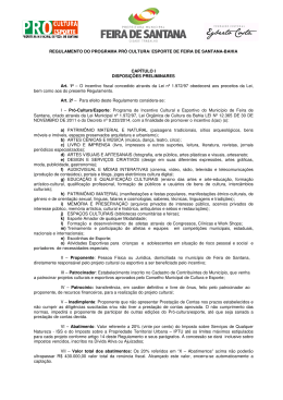 REGULAMENTO DO PROGRAMA PRÓ CULTURA/ ESPORTE DE