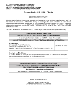 Comunicado Oficial nº 4 - Uff - Universidade Federal Fluminense