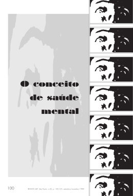 O conceito de saúde mental Naomar A. Filho, Maria Thereza