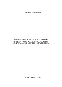 Trabalhadores de saúde mental - Repositório Institucional da UFRGS