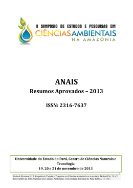 Anais do II Simp&oacute;sio de Estudos e Pesquisas em Ci&ecirc;ncias