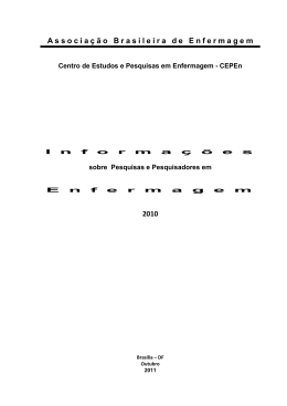 Volume XXIX, 2010 - Associa&ccedil;&atilde;o Brasileira de Enfermagem