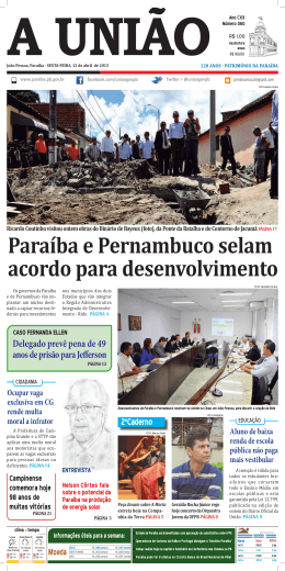a uni&atilde;o - Governo da Para&iacute;ba