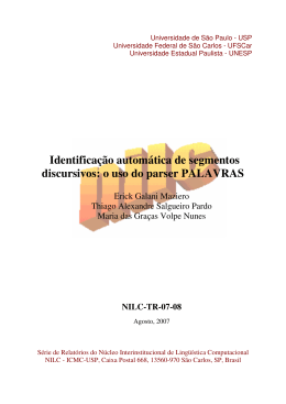 Identifica&ccedil;&atilde;o autom&aacute;tica de segmentos discursivos: o uso do