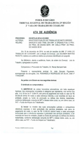 ATA DE Auol&Ecirc;NclA - SINDPD-MT