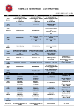 CALEND&Aacute;RIO II E III PER&Iacute;ODOS &ndash; ENSINO M&Eacute;DIO 2015