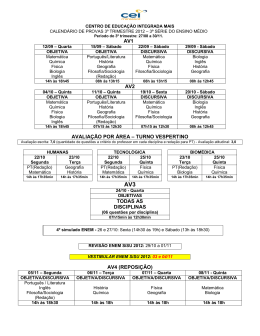 av1 av2 avalia&ccedil;&atilde;o por &aacute;rea &ndash; turno vespertino todas as disciplinas