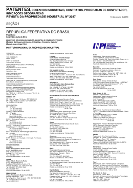 república federativa do brasil - Revista da Propriedade Industrial