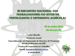 Pol&iacute;tica Nacional de Seguran&ccedil;a e Sa&uacute;de no Trabalho