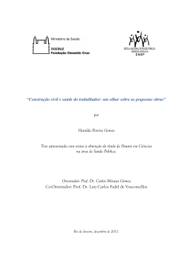&ldquo;Constru&ccedil;&atilde;o civil e sa&uacute;de do trabalhador: um olhar sobre as