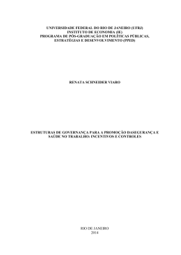 Estruturas de governan&ccedil;a para a promo&ccedil;&atilde;o em seguran&ccedil;a e sa&uacute;de