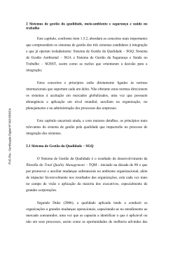 2 Sistemas de gestão da qualidade, meio-ambiente e