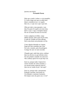 "Em busca do ser" - Fernando Pessoa ()