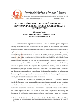 leitura cr&iacute;tica de o mundo &eacute; um moinho