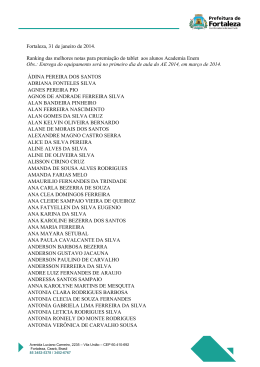 Fortaleza, 31 de janeiro de 2014. Ranking das melhores notas para