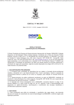 EDITAL N&ordm; 001/2015