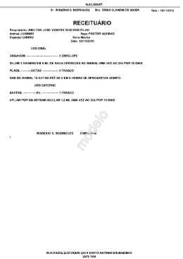 Prescri&ccedil;&atilde;o