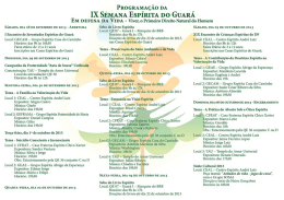 PROGRAMA&Ccedil;&Atilde;O DA IX SEMANA ESP&Iacute;RITA D0 GUAR&Aacute;
