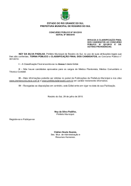 ESTADO DO RIO GRANDE DO SUL PREFEITURA MUNICIPAL DE