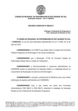 Decis&atilde;o COREN-RS n&ordm; 086/2013