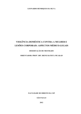 viol&ecirc;ncia dom&eacute;stica contra a mulher e les&otilde;es corporais: aspectos