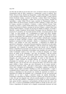 Ata n&deg;05 Aos Dez dias de Junho do ano de dois mil e nove, &agrave;s