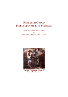 research group philosophy of life sciences - CFCUL