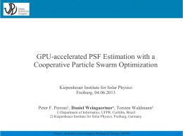 GPU-accelerated PSF Estimation with a Cooperative Particle Swarm