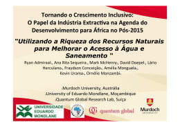 "Utilizando a riqueza dos recursos naturais para melhorar o acesso