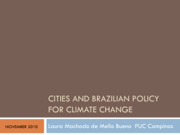 National policy on climate change and cities – A Brazilian perspective