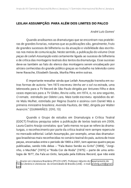 LeiLah assump&ccedil;&atilde;o: para aL&eacute;m dos Limites do paLco